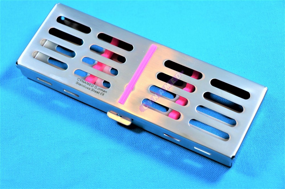STERILIZATION CASSETTE WITH REMOVABLE SILICONE INSERTS 2PCS HOLDS 5 INSTRUMENTS