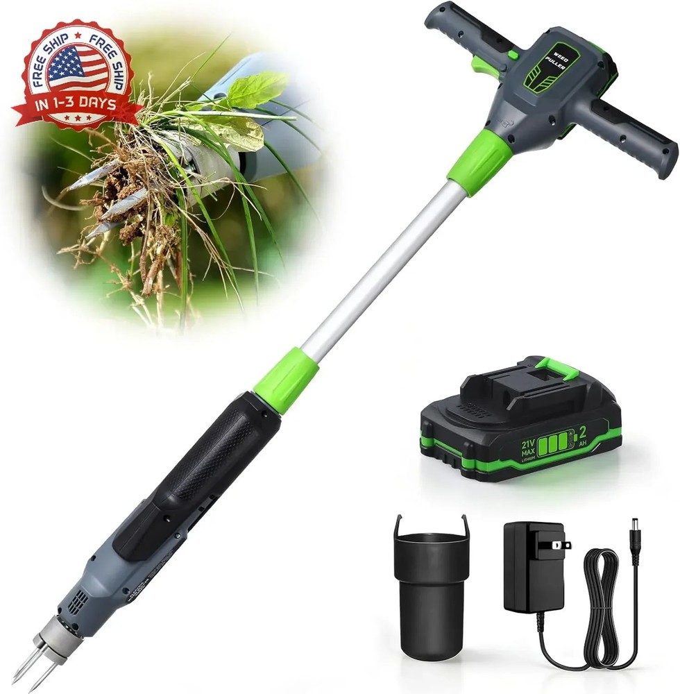 Weed Puller Tool, 21V Powerful Garden Tools Electric Weeding Tool with 2.0Ah Bat