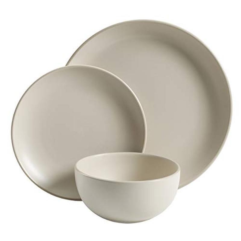 Stoneware Dinnerware Set Service 4 Dishwasher Microwave Safe Smooth Finish New