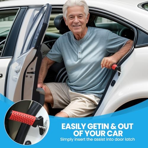 Car Door Handle for Elderly, Car Handle Assist Support 2 Pack Multicolor