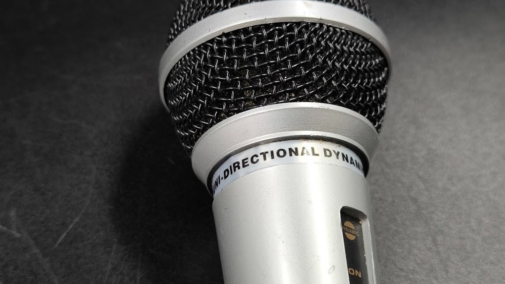 Uni-Directional Dynamic Microphone Used Working Silver
