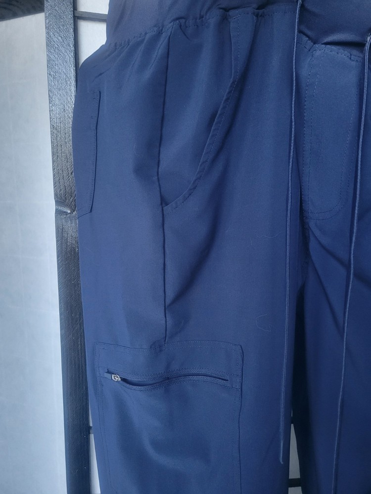 Navy Blue Polyester Scrub Set -- Women's XL