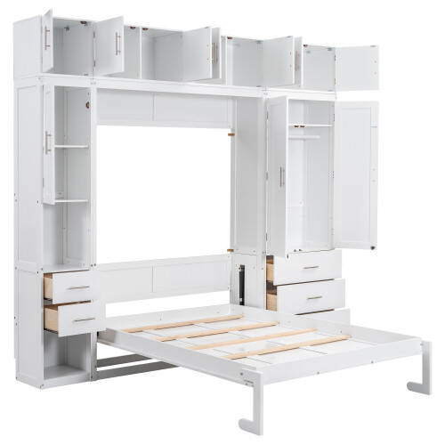 Multi-Functional Murphy Wall Bed with Lockers Wardrobe Video Storage Cabinet Bed