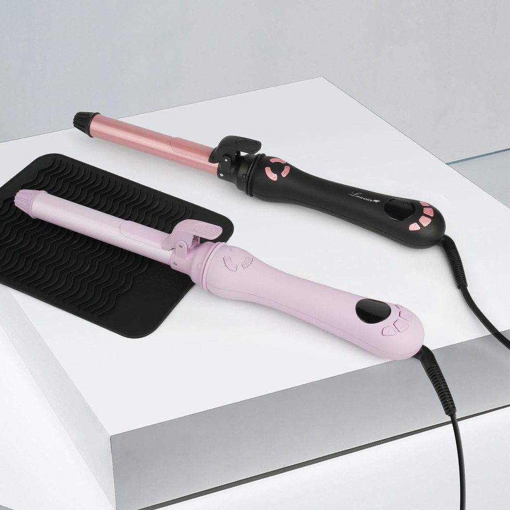 New Version Lanvier Rotating Curling Iron 1 Inch Automatic Curling Wand for Wave