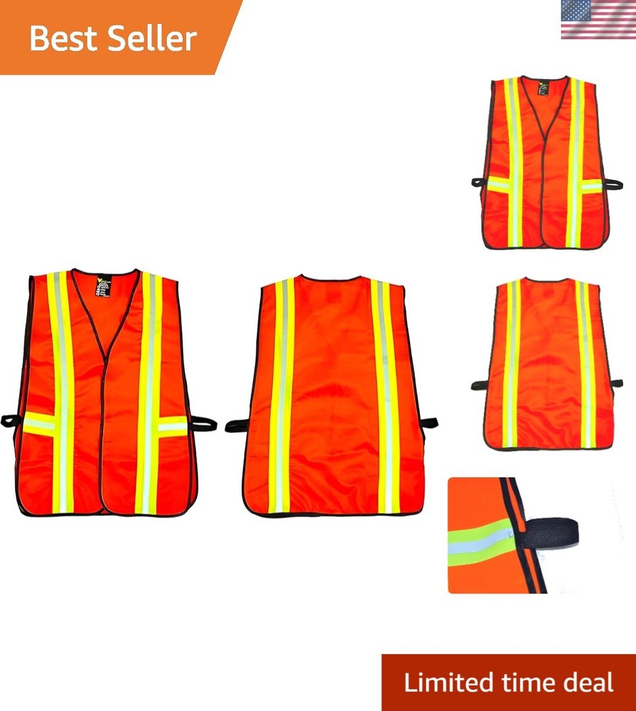 Multi-Function Pocket Reflective Safety Vest - ANSI Class II Certified Orange