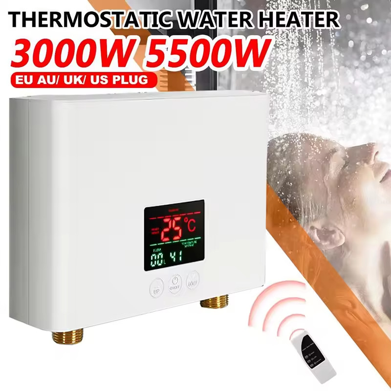 Instant Electric Water Heater 3000W/5500W 110V/220V Wall Mounted Shower Bathroom