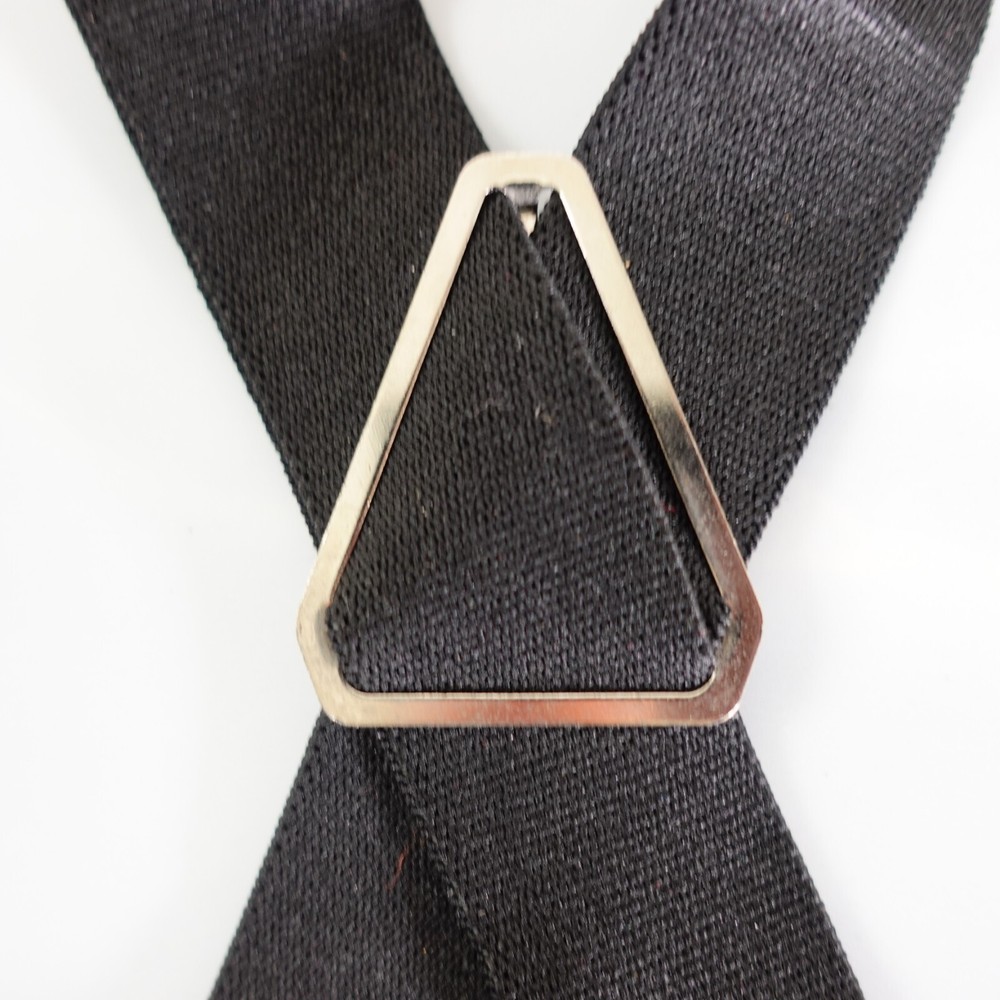 Suspender Mens Black Silver Clip On Adjustable Strap Stretch X Back Solid Work
