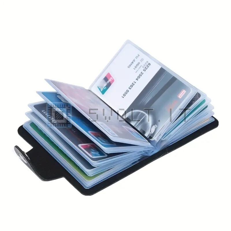 Solid Red PU Leather Simple Credit Card Holder