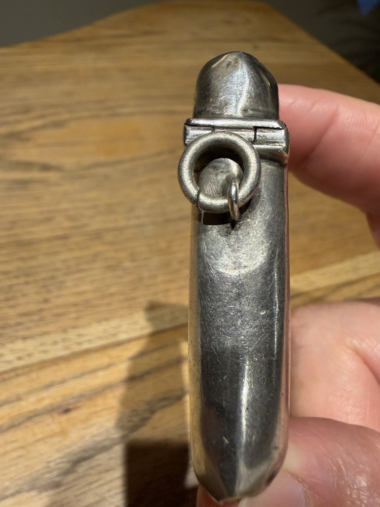 Edwardian Solid Silver Vesta Case Birmingham 1904 Engine Turned 38.5g Antique