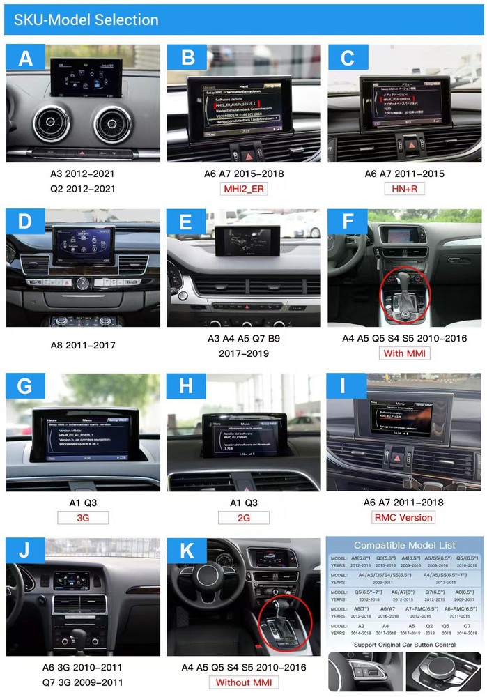 Wireless Wireless Carplay Android Auto For Audi A7 Q2 Canbus Box Decode Code