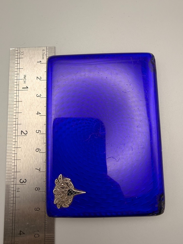 Antique Enamel Sterling Silver Cigarette Case (113 grams)