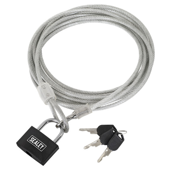 Sealey SHGCL3 Motorcycle Cable Lock 3m