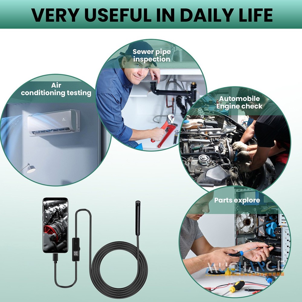 16.4FT Endoscope Camera with Light HD Borescope Camera 6 LED For Andraid Device