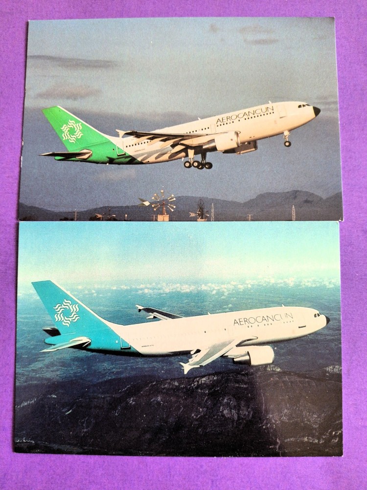 AEROCANCUN 2 Postcards AIRBUS A310