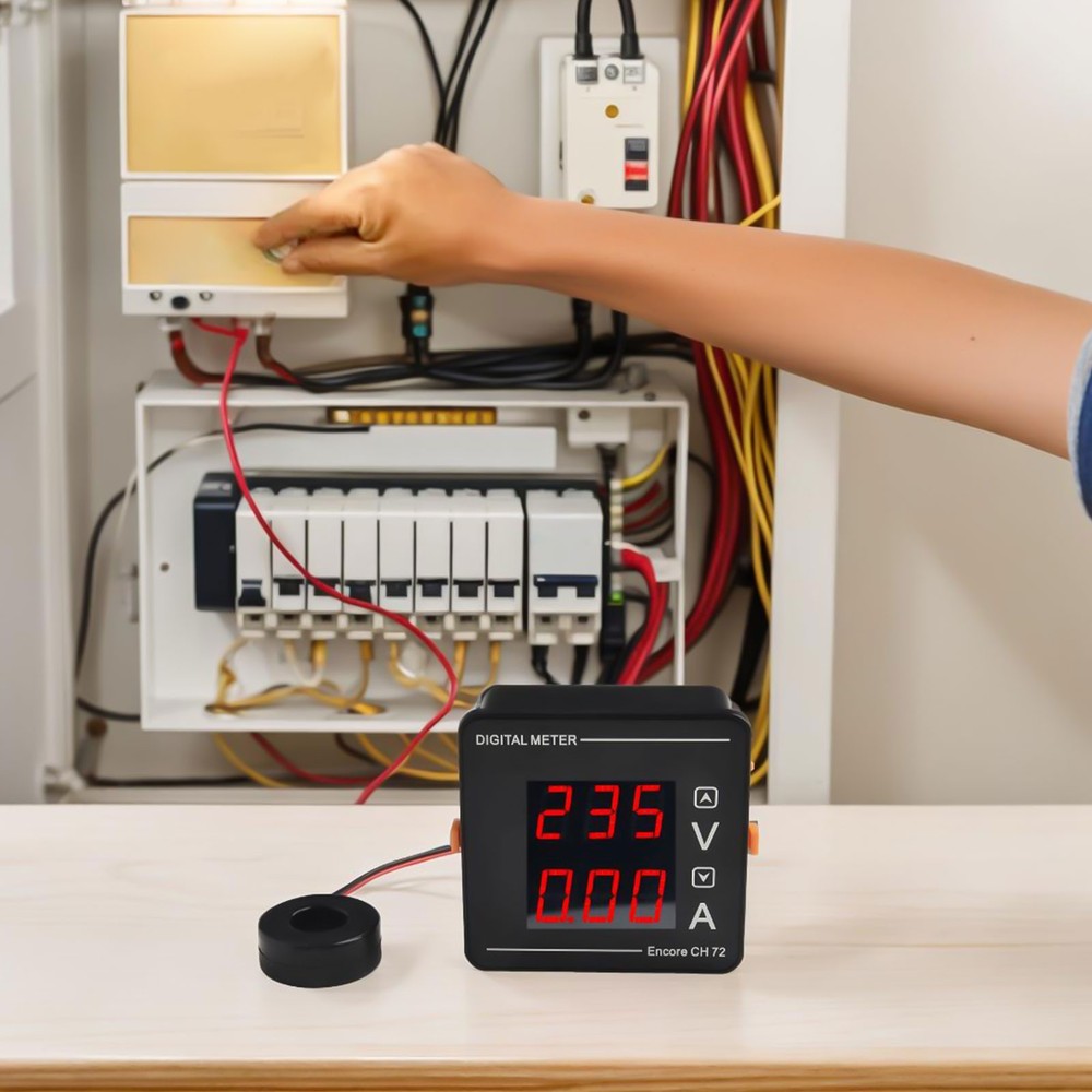 Dual Display AC Voltage Current Meter 50 500V 120A Self Sufficient Operation