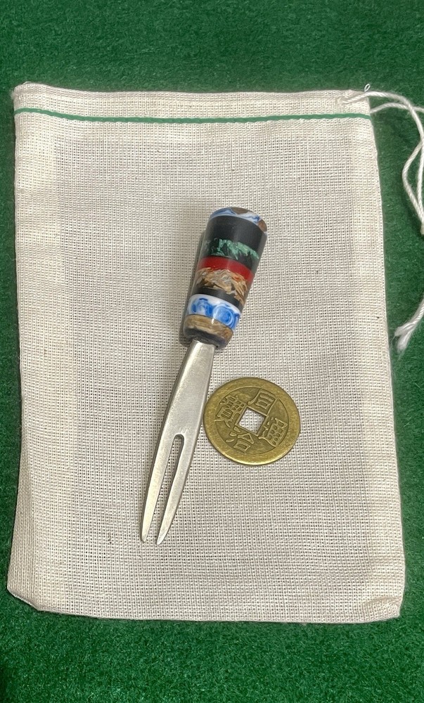 OOAK Artisan Divot Tool - Stainless / Epoxy/ Stabilized Wood - Golf
