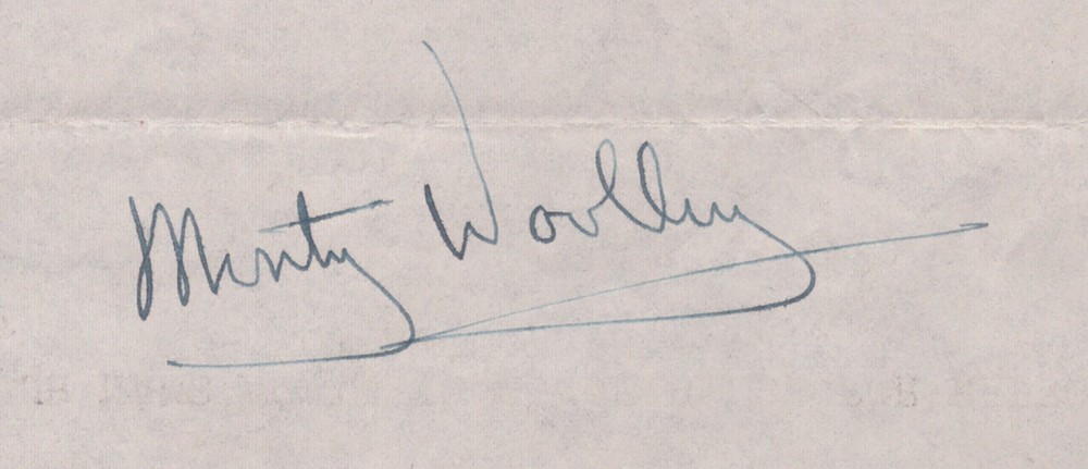 MONTY "THE BEARD" WOOLLEY - DOCUMENT DOUBLE SIGNED 07/22/1946
