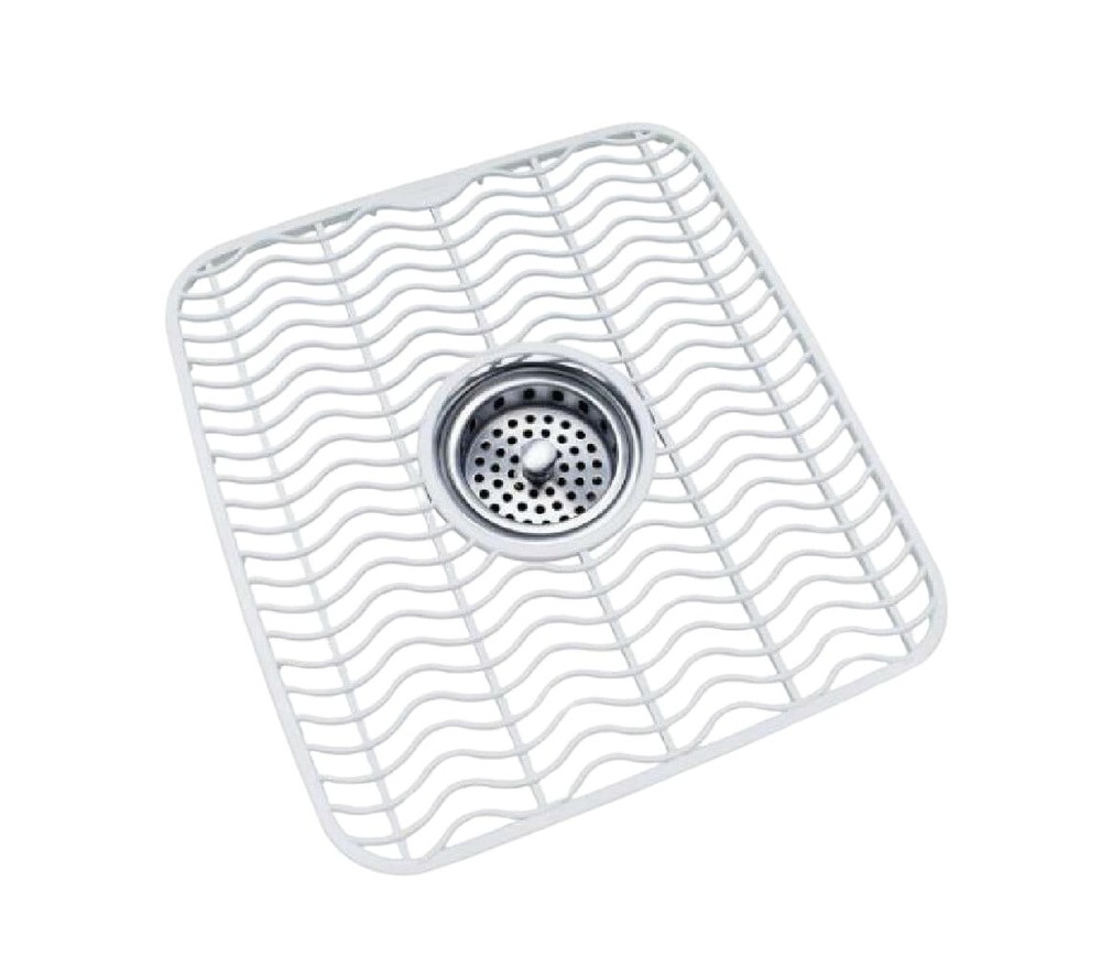 Sink Protector Mat 2 Pack Plastic with Center Drain Cutout Protect Sink 11 x 12"