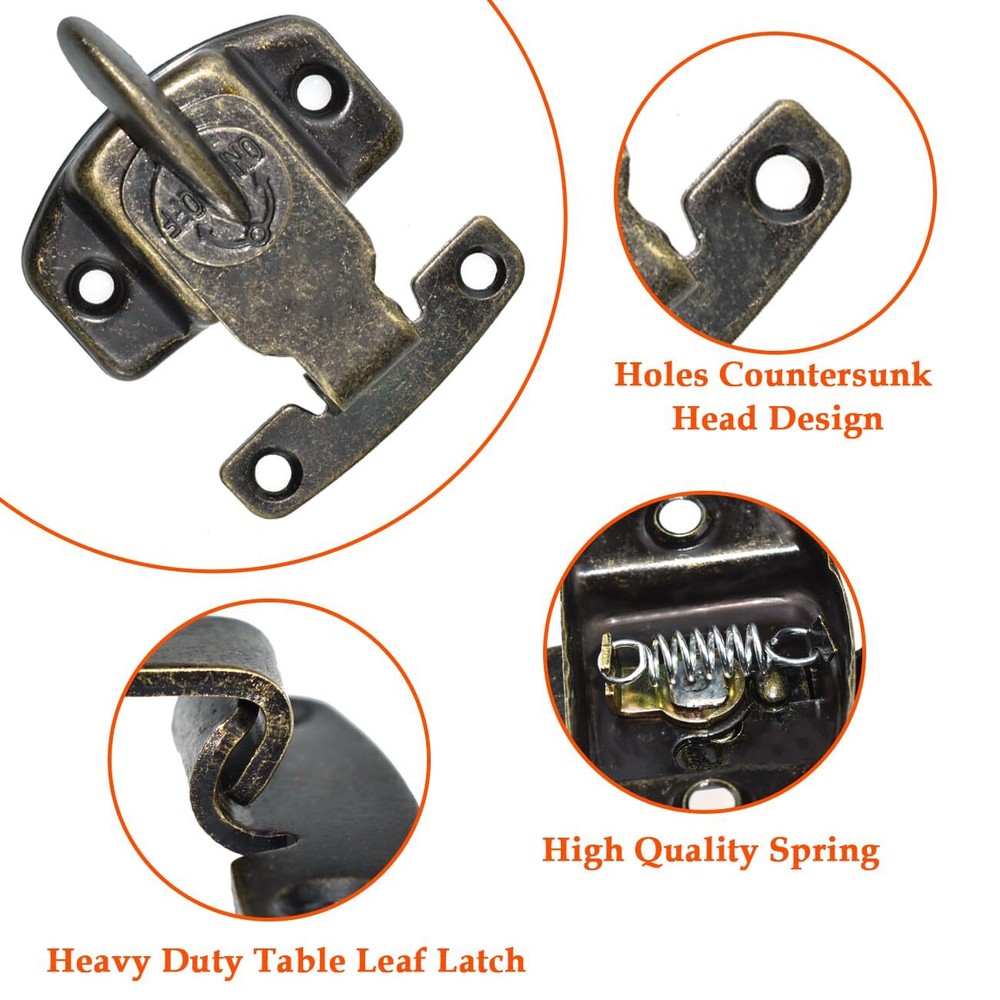 2 Pack Dining Table Locks Metal Spring Table Leaf Buckle Latches