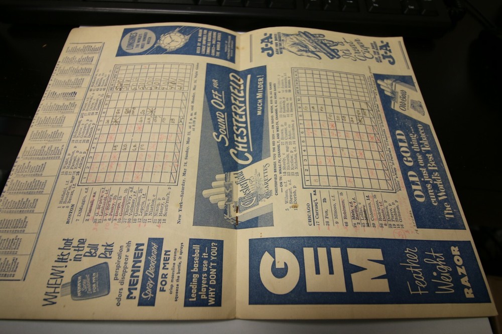 1952 BOSTON RED SOX PROGRAM SCORECARD VS CHICAGO WHITE SOX MLB BASEBALL RARE