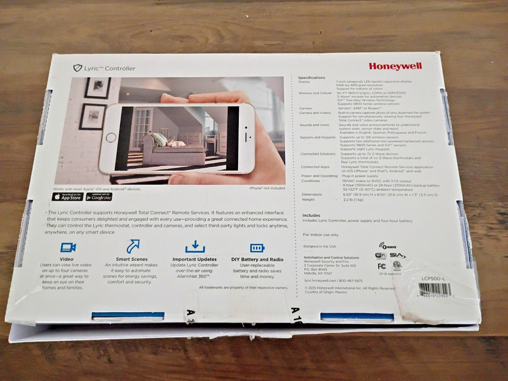 Honewell Lyric Controller home security - works but security code locked
