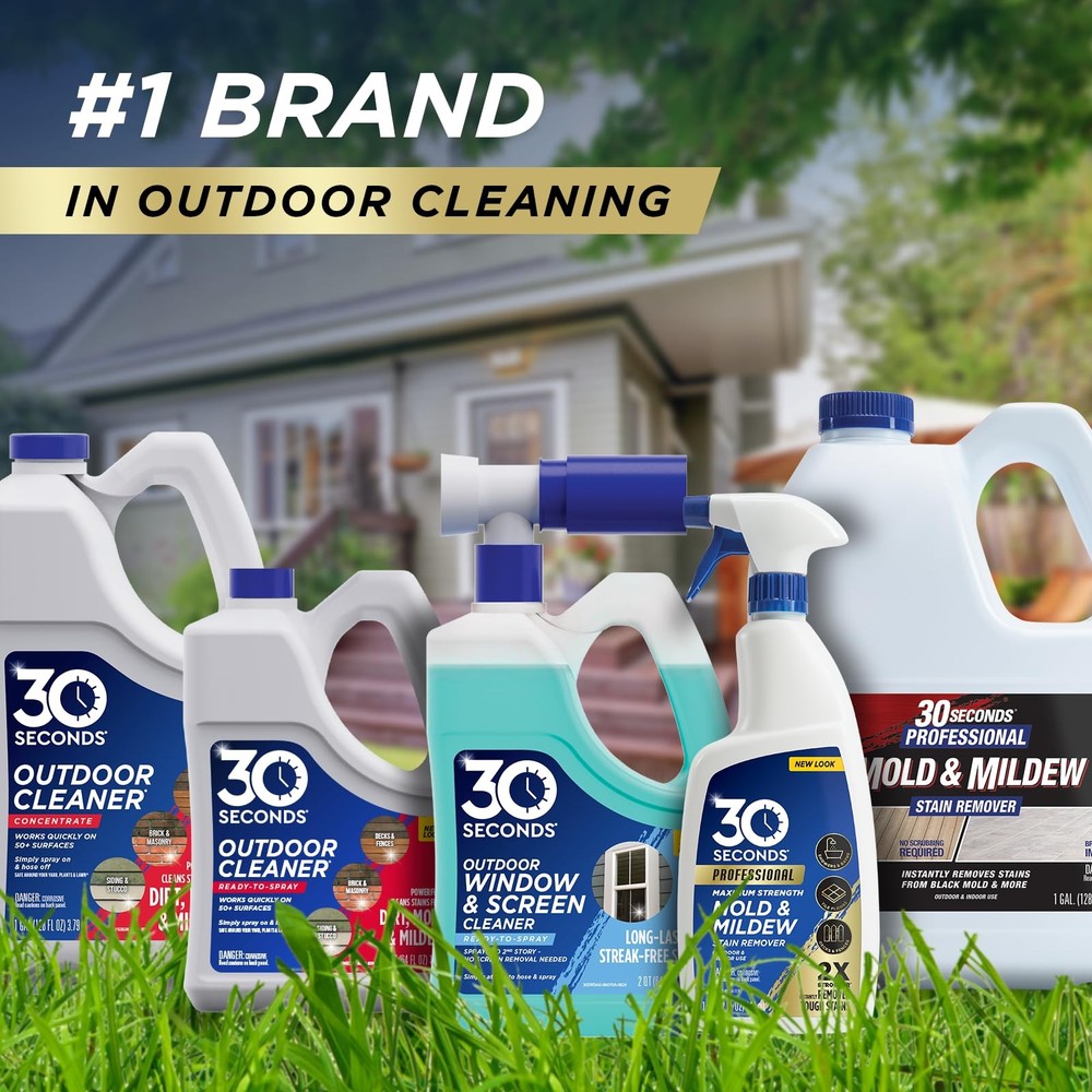 30 SECONDS Pro Mold and Mildew Stain Remover | Scrub 32 Fl Oz (Pack of 1)