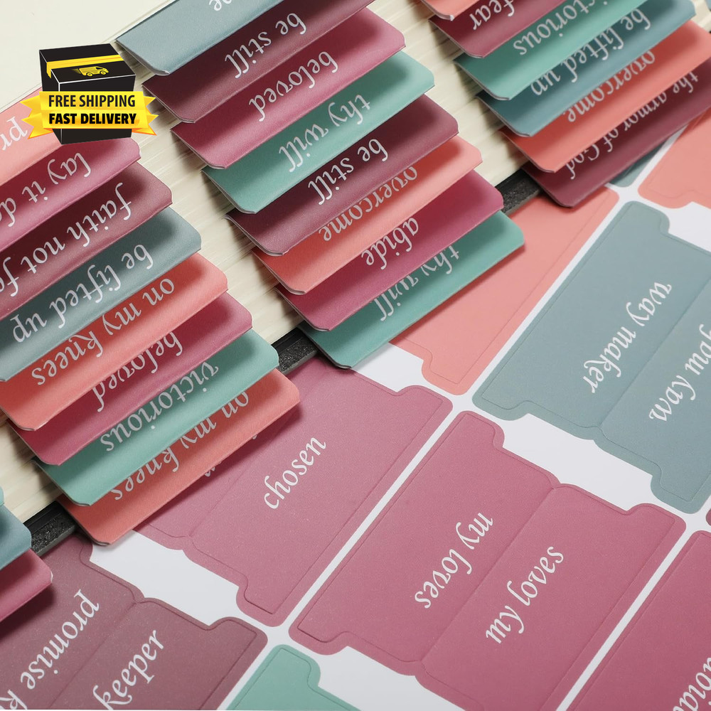 - Topical Laminated Bible Tabs, 75 Pcs, Spring Theme, Easy-To-Read & Apply, Tear
