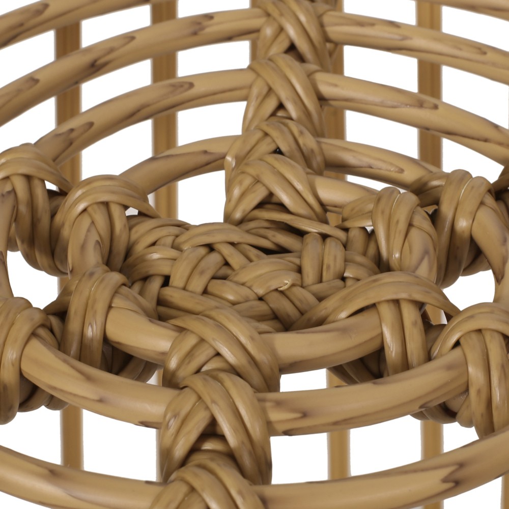 Rattan Wicker Accent Side Table | Patio, Outdoor Boho Cage Table