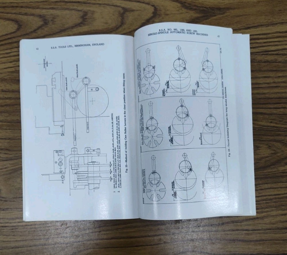B.S.A. Tools Co Single Spindle Automatic Screw Machine Operator Handbook Manual