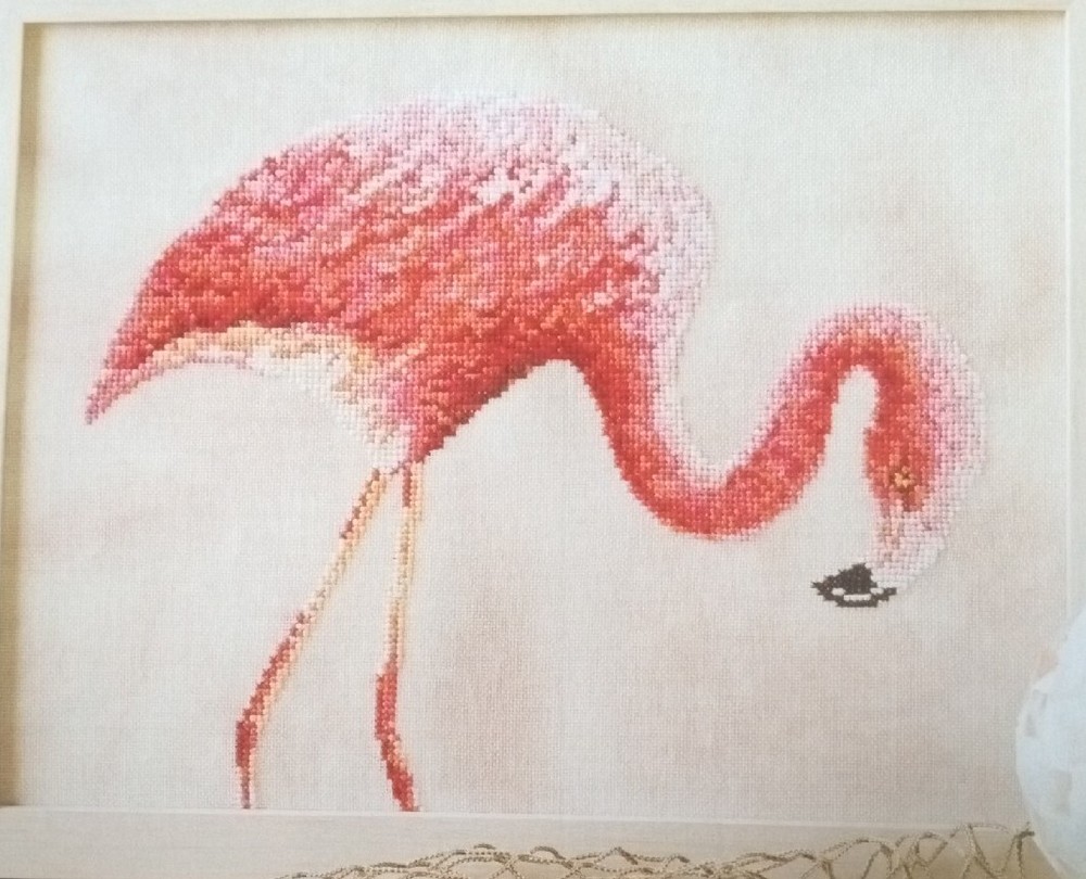 Cross Stitch "FLAMINGO" pattern ~ tropical bird
