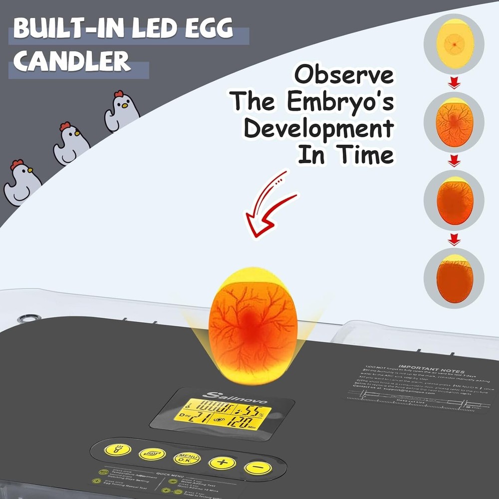 70 Egg Incubators for Hatching Eggs with Automatic Egg Turning and Egg Candler#