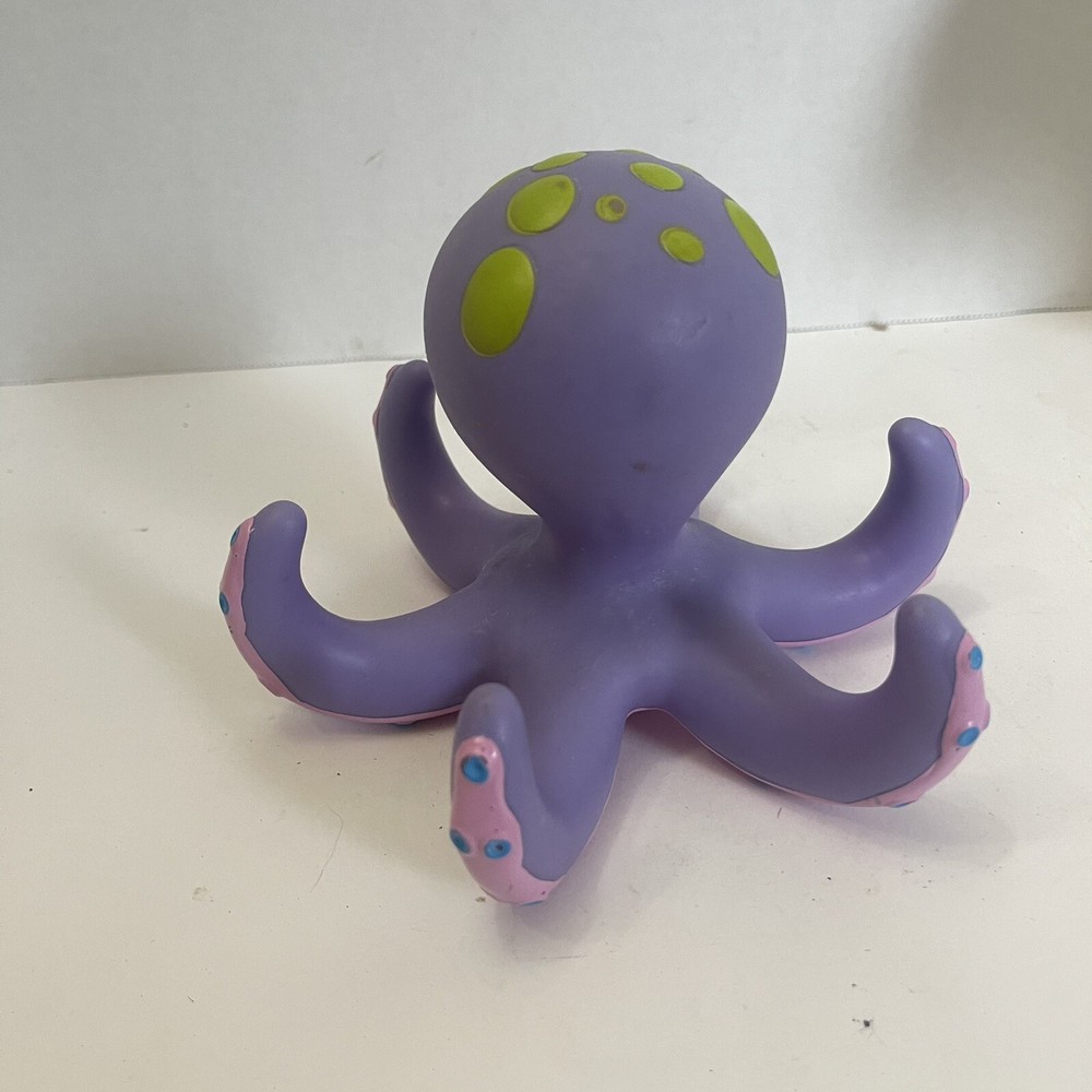 Nuby Floating Purple Octopus 2010 Interactive Rubber Bath Toy