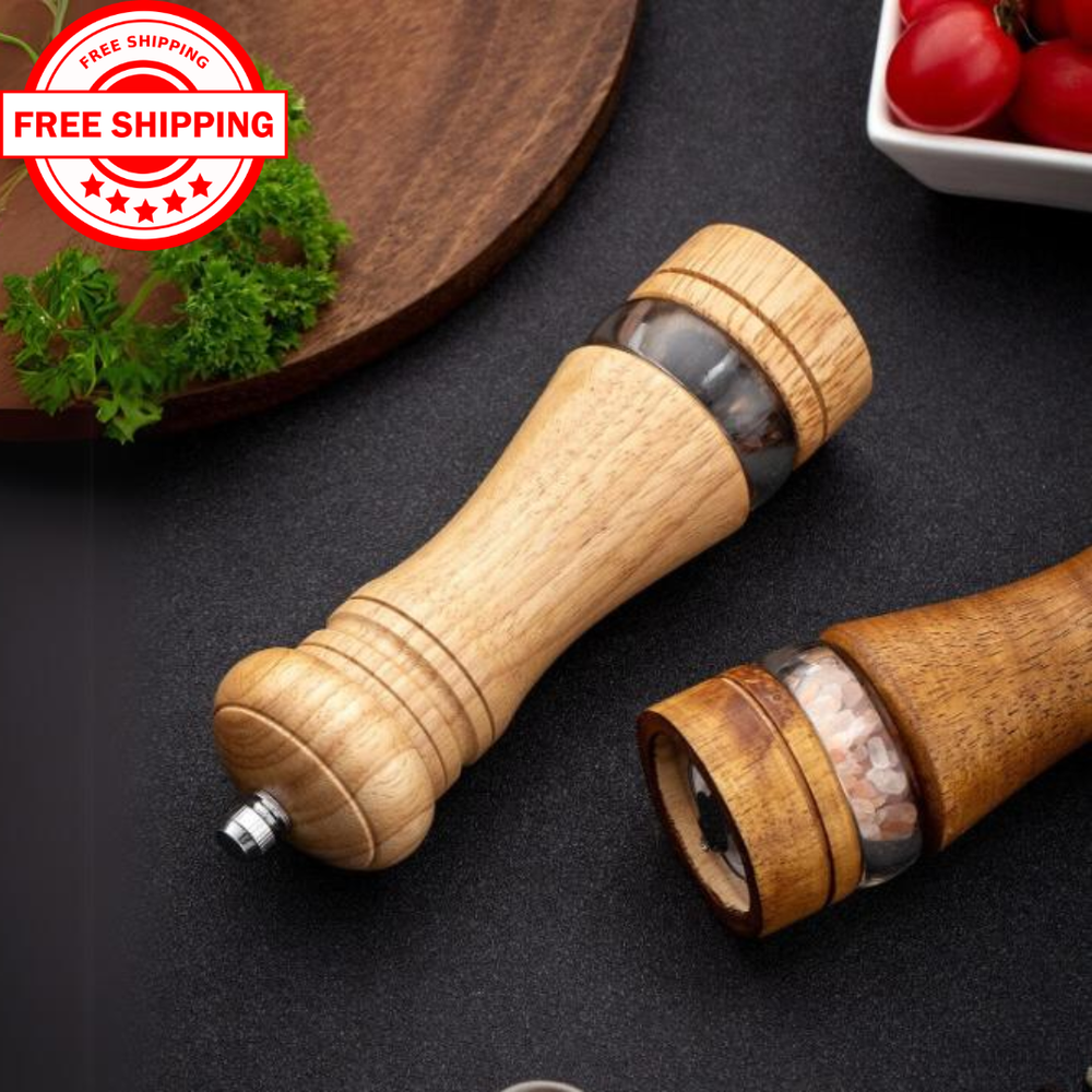 Pepper Grinder Wooden Manual Grinder Mill Solid Ceramic Grinding Kitchen Tools