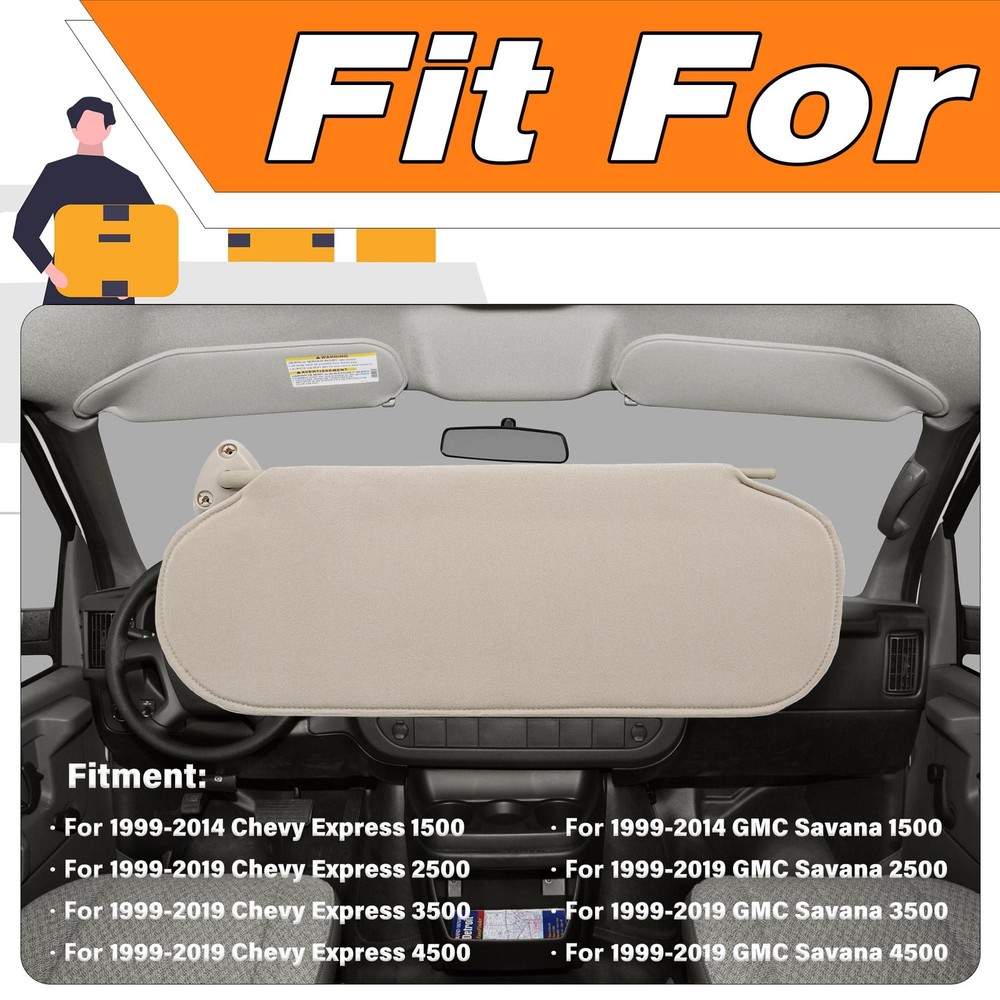 LEVANLIGHT Left Driver Side Sun Visor Gray Compatible with Chevy Left, Grey