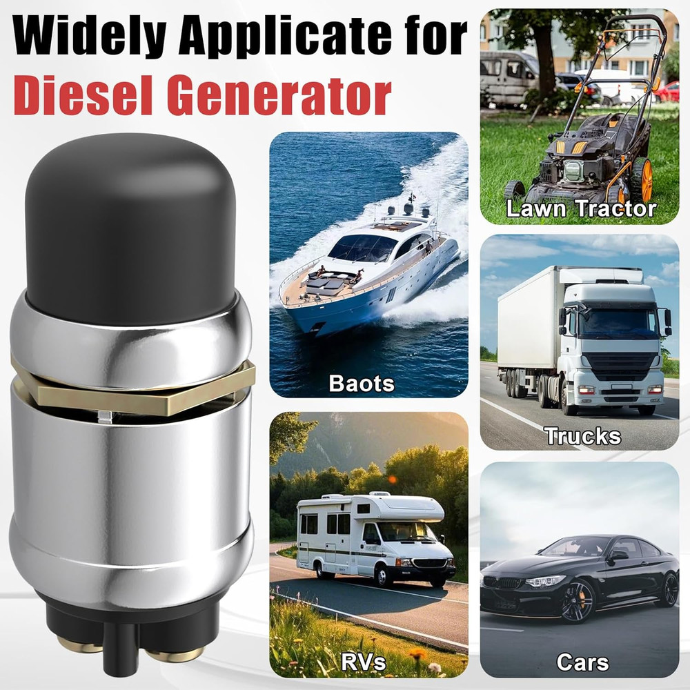 Push Button Starter Switch 12V 50A, Waterproof Momentary Start Switch for Car E