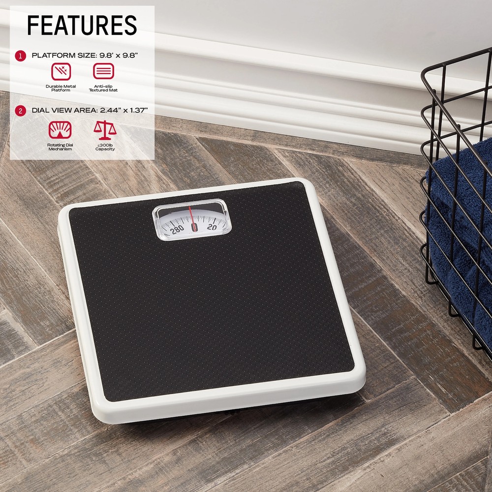 Analog Bathroom Scale 300 lb Capacity