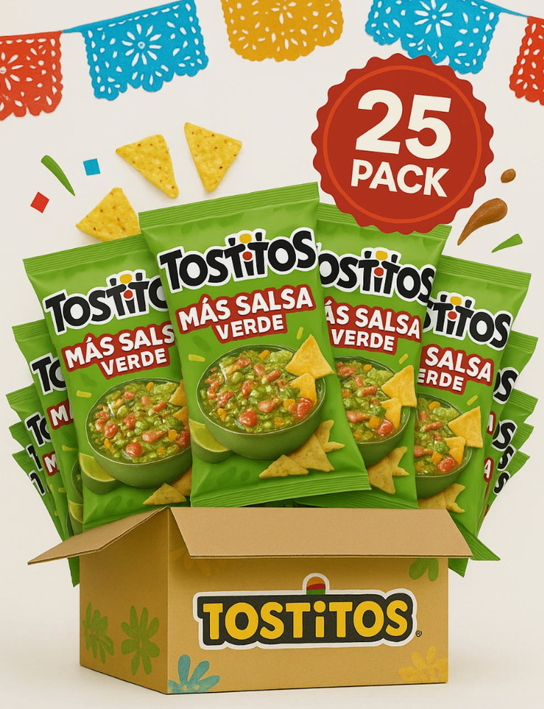 Sabritas Tostitos Salsa Verde - 25 Pack Authentic Mexican Chips
