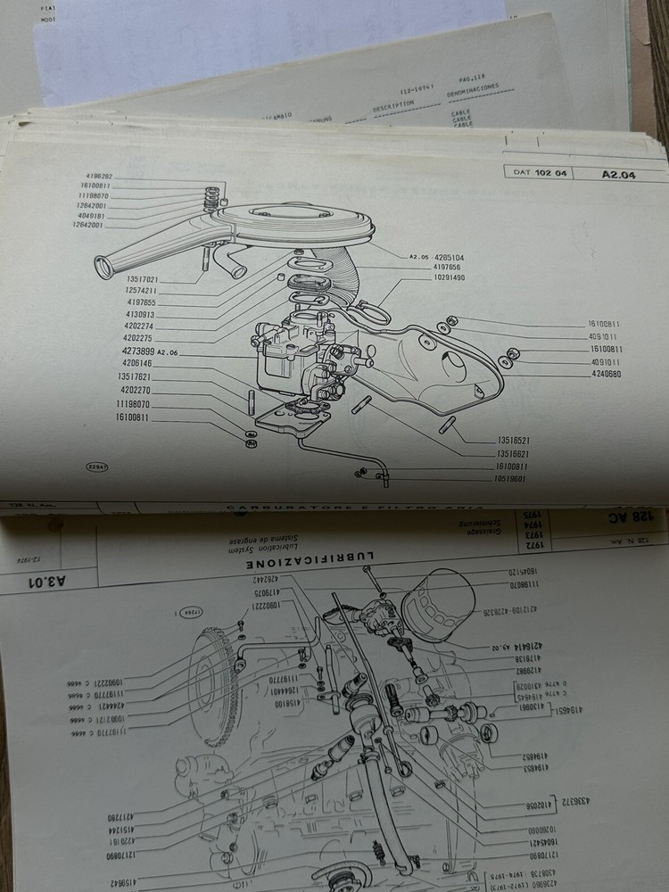 Fiat 128 S Catalog Spare Parts
