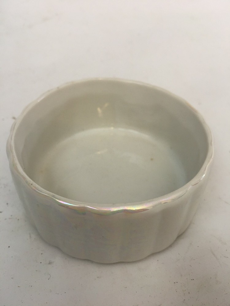 White Pearlescent 3.5in Candy Dish Bowl Ceramic glossy Kitchenware