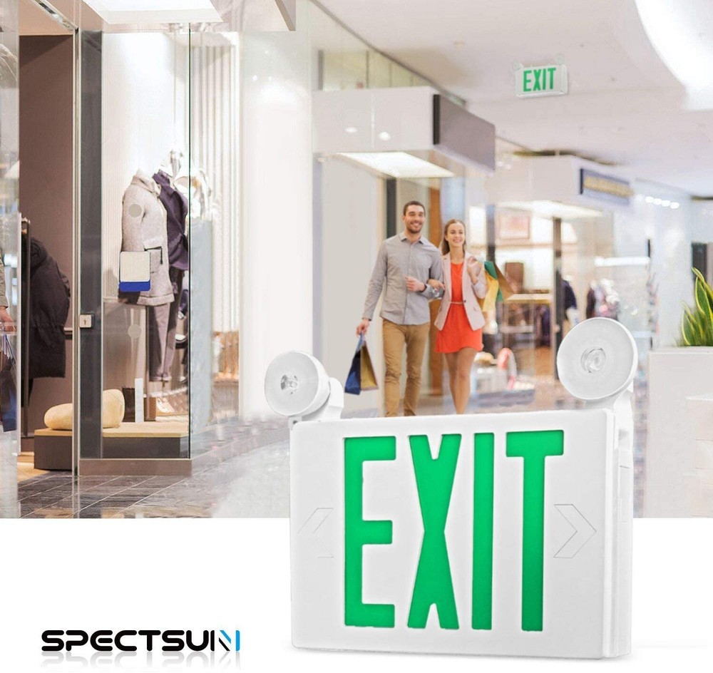 Spectsun 2 Packs LED Exit Sign&Emergency Lights Exit Sign Lights Buniess/Home