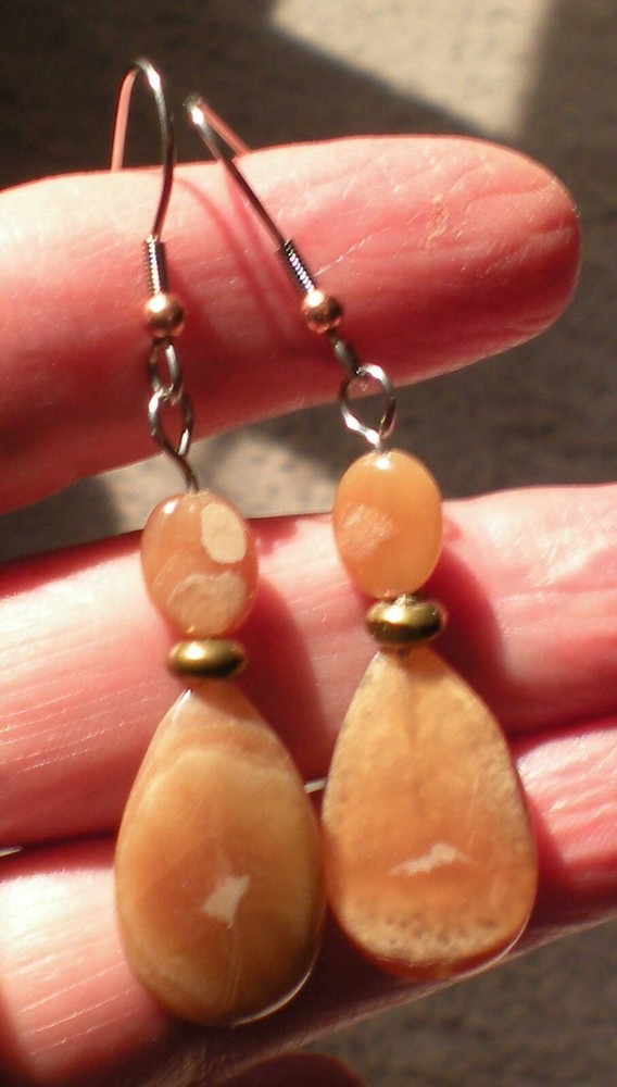 Agate Drop Earrings - Balance, Grounding, Healing e128