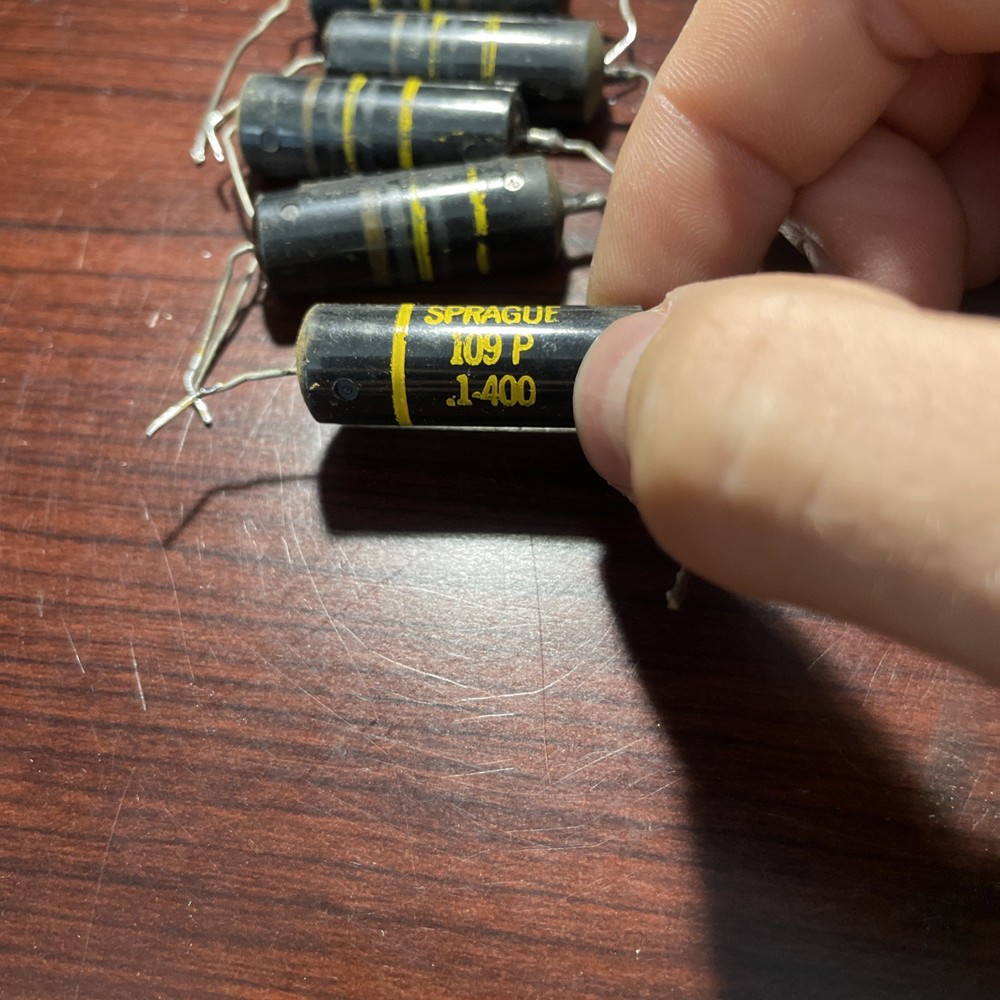 5 SPRAGUE BLACK BEAUTY TONE CAPACITORS .1@400V