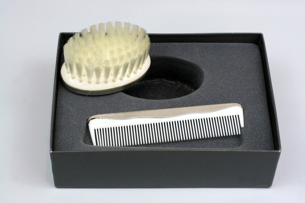 Eastern Sterling Silver Brush & Comb - Comb plastic piece broke off