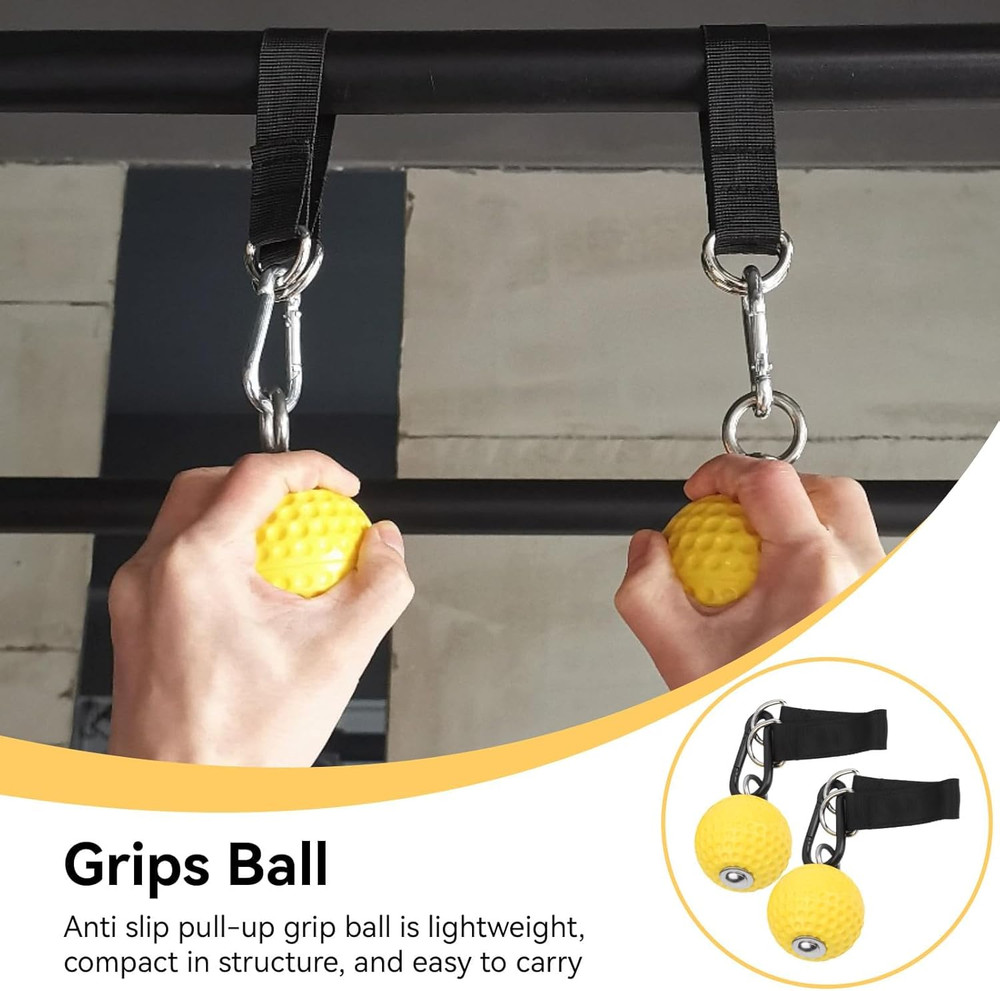 Pull up Ball Grip, Rock Climbing Grip with Strap Pull up Handles Hooks Non Slip