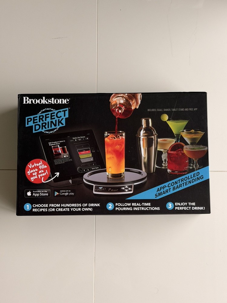 Brookstone Perfect Drink App-Controlled Smart Bartending Cocktail 9" Scale +more