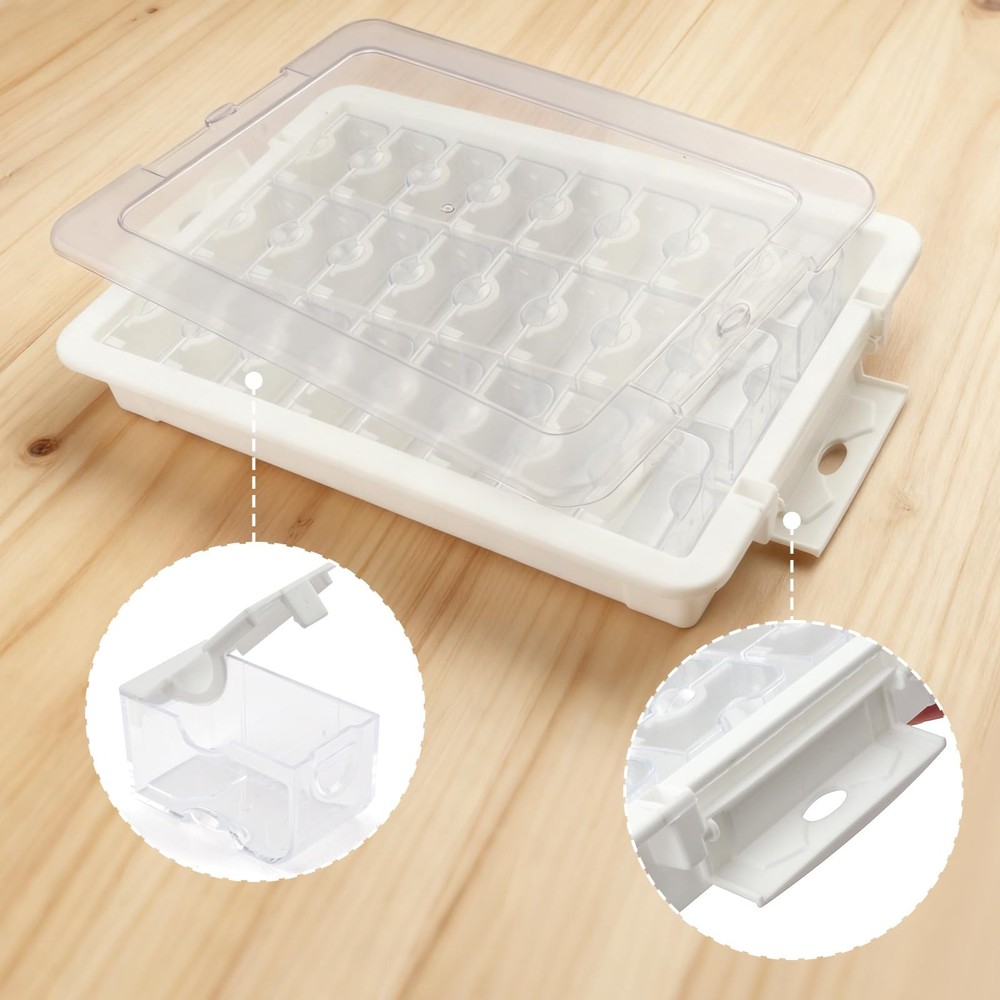 Bead Storage Grids Rectangle Storage Case Container Transparent, 24 Grids
