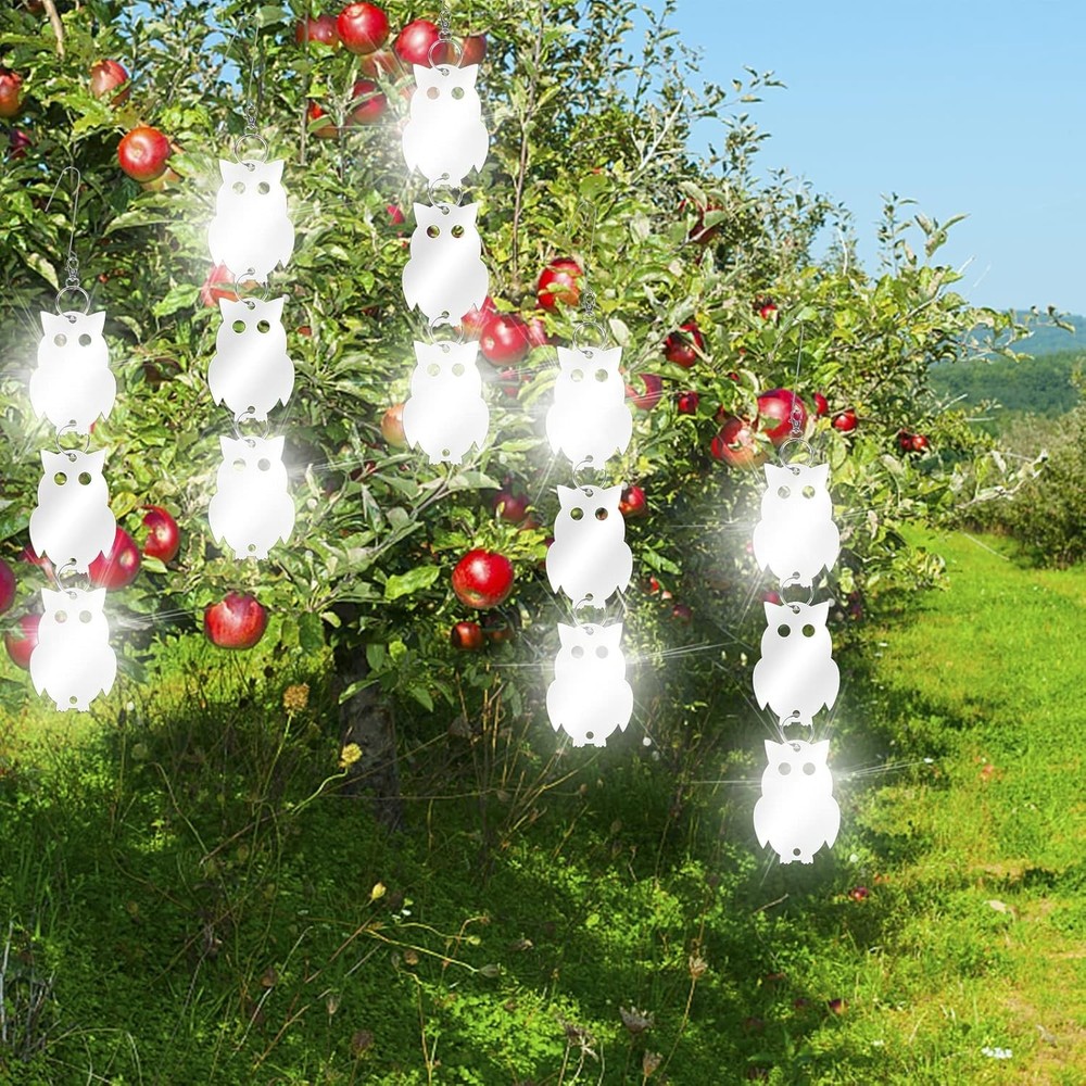 48 Pcs Bird Scare Discs, Reflective Double-Sided Bird Reflectors Upgraded Discs