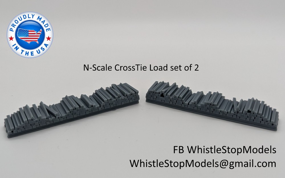 Z Scale Crosstie Flat Car Load