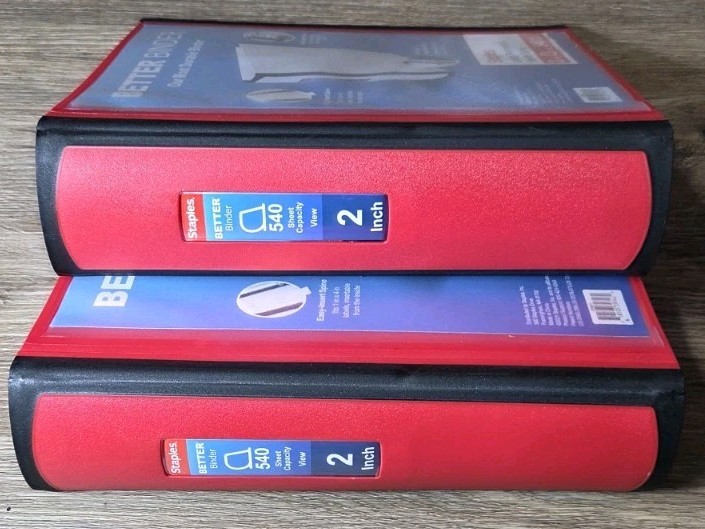 4 Pack Staples Better Binder, 2-Inch, Red