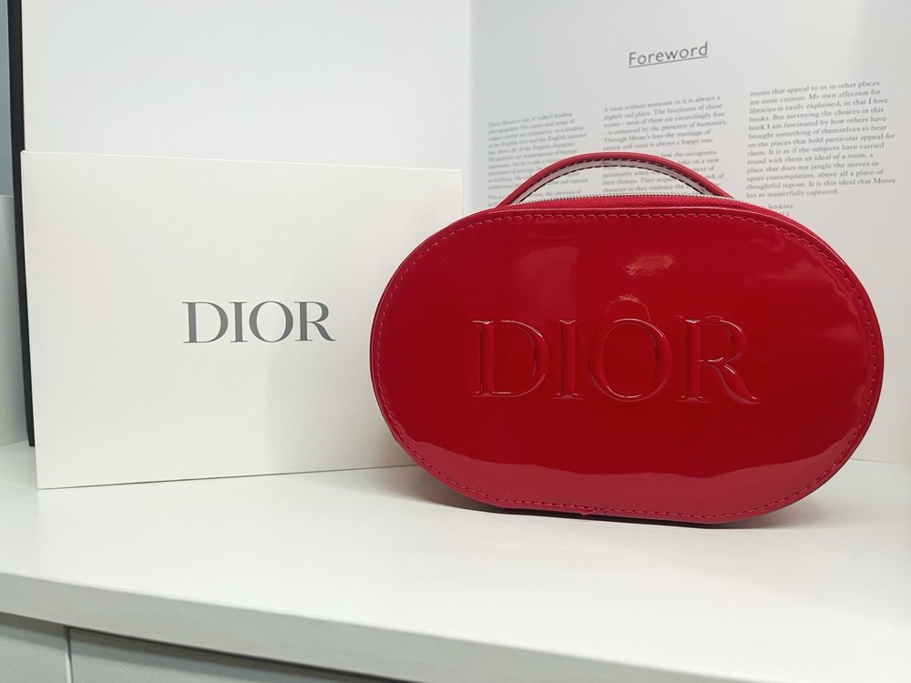 Dior Red Glossy Oval Vanity Case